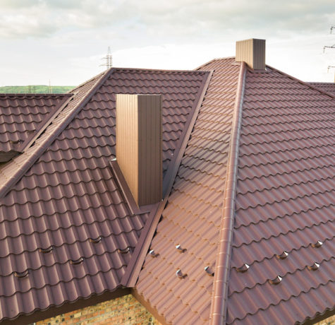 brown title roof on home